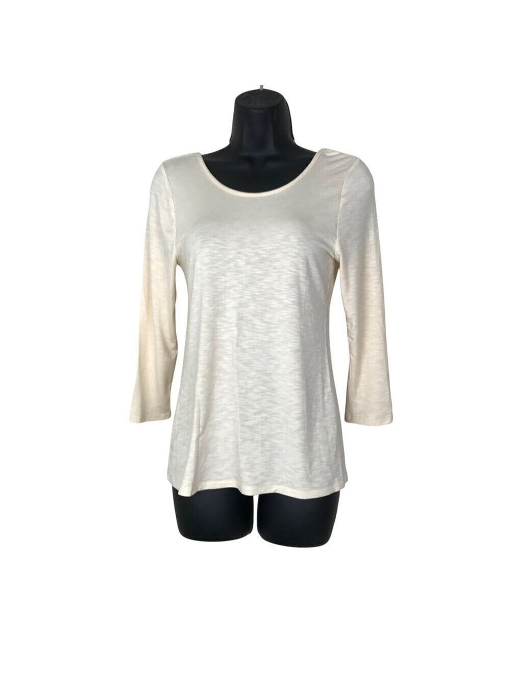 Anthropologie Dolan Cream 3/4 Sleeve Low Back Very Soft Top Size S